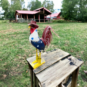 39" Metal American Cowboy Rooster
